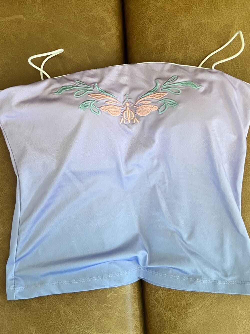 Women Crop Camisole with Build in Bra for Dancing, Purple and Blue, Size S